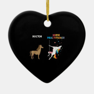 Nurse Practitioner Unicorn Dancing Pole Ceramic Ornament