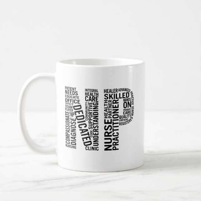 Nurse Practitioner Word Art NP Coffee Mug (Left)