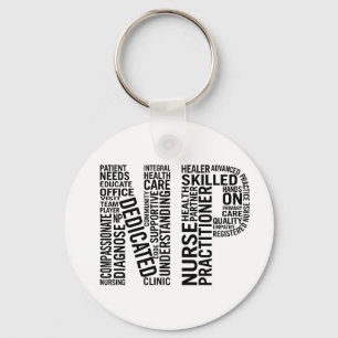 Nurse Practitioner Word Art NP Key Ring