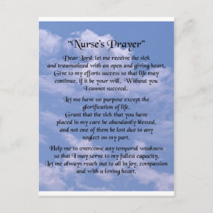 nurse prayer postcard
