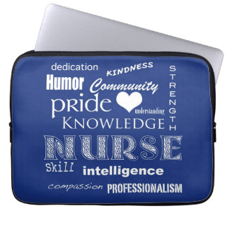 Nurse Pride-Attributes/Dark Blue-13 inch Laptop Sleeve