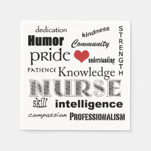 Nurse Pride-Attributes+Red Heart Napkin