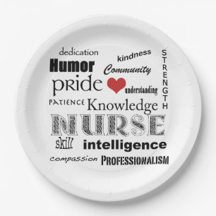 Nurse Pride-Attributes+Red Heart Paper Plate