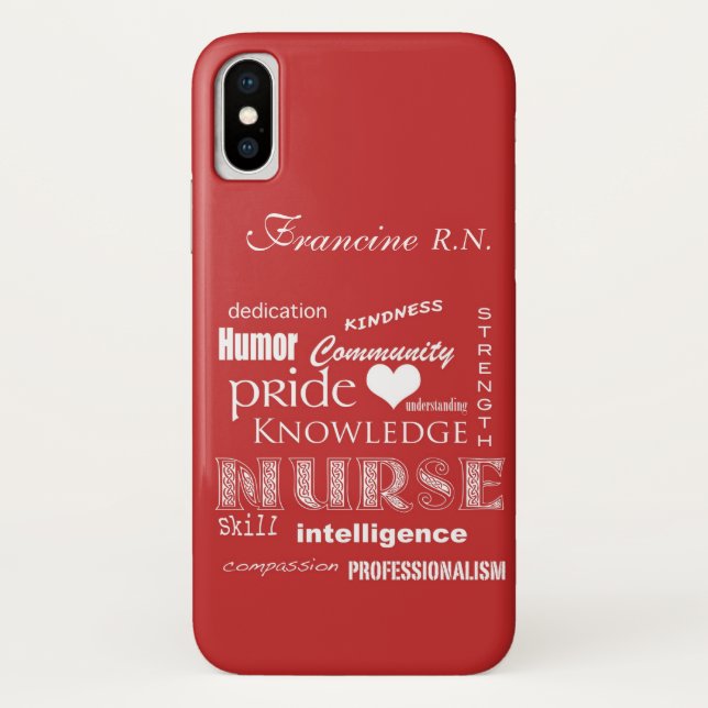 Nurse Pride-Personalise Name Case-Mate iPhone Case (Back)