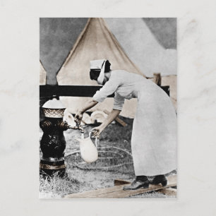 Nurse Pumping Water Postcard