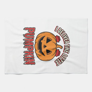 Nurse Pumpkin Halloween Delivery Shirt Design_1 Tea Towel