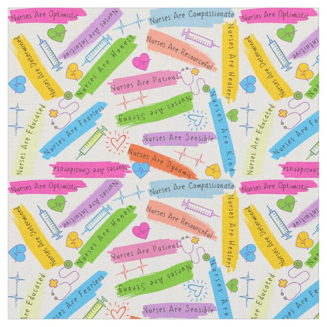 Nurse Quotes Fabric (Close Up)