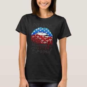 Nurse Red White Blessed Lips Usa Flag Patriotic 4t T-Shirt