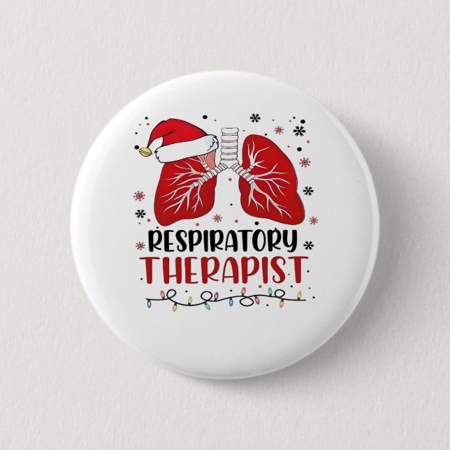 Nurse Respiratory Therapist Christmas, Lung Christ 6 Cm Round Badge (Front)