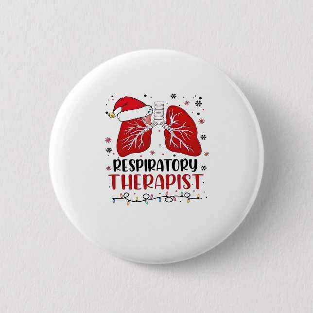 Nurse Respiratory Therapist Christmas, Lung Christ 6 Cm Round Badge (Front)