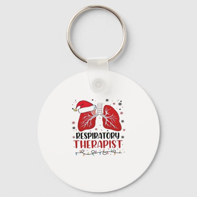 Nurse Respiratory Therapist Christmas, Lung Christ Key Ring (Front)