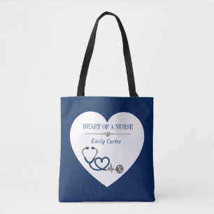 Nurse Retirement & Appreciation Stethoscope Heart Tote Bag