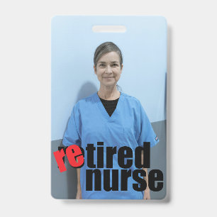nurse retirement gift photo with message ID badge