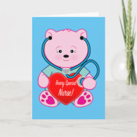 Nurse Retirement Teddy Bear, Heart and Stethoscope