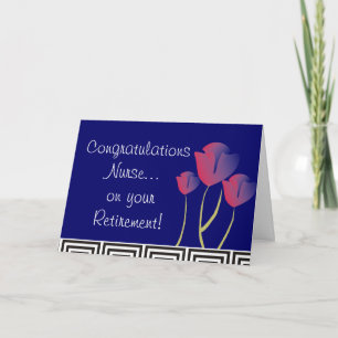 Nurse  Retiring Greeting Card Tulips Design