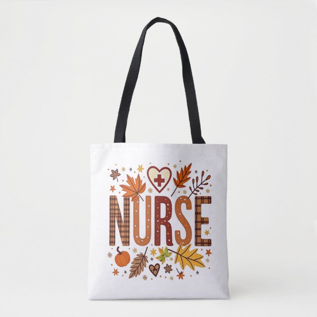 Nurse Retro Bubble Letters Groovy Tote Bag (Front)