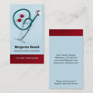 Nurse RN, LVN, LPN, Caretaker Business Card