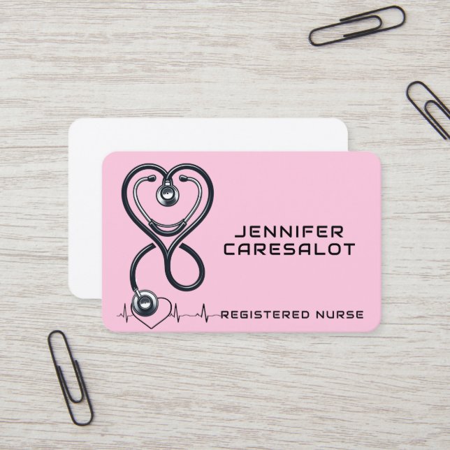 Nurse RN, LVN, LPN, Caretaker Business Card (Front/Back In Situ)