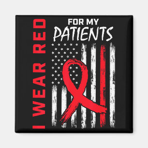 Nurse Rn Red For My Patients Heart Disease Awarene Magnet