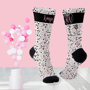 Nurse RN Stethoscope   Pink Pills Socks