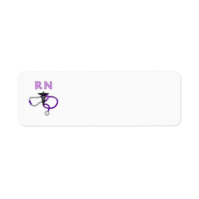 Nurse RN Stethoscope Return Address Label (Front)