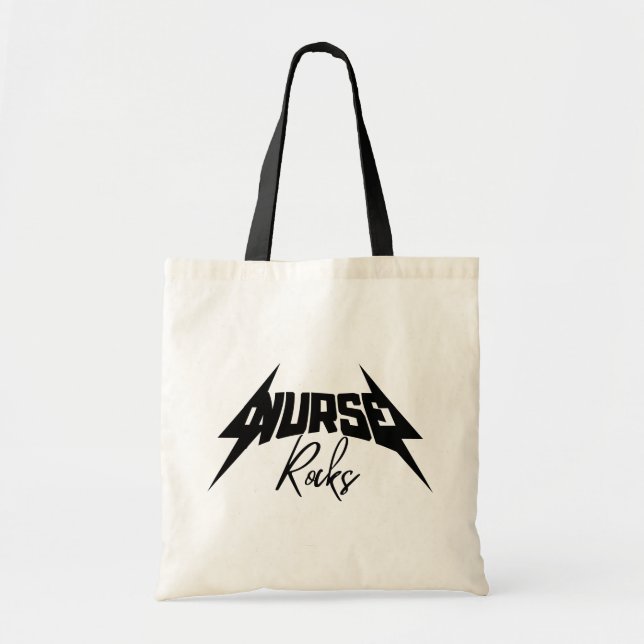Nurse Rocks Minimalist Retro Style Tote Bag (Front)