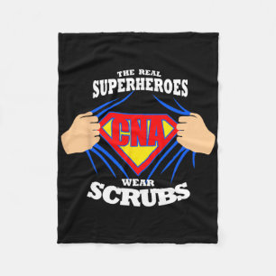 Nurse S The Real Superheroes Wear Scrubs Cna Nurse Fleece Blanket