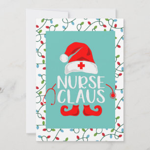 Nurse Santa Claus Christmas Holiday Card