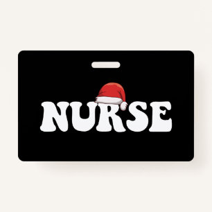 Nurse Santa Hat Christmas Nursing ID Badge