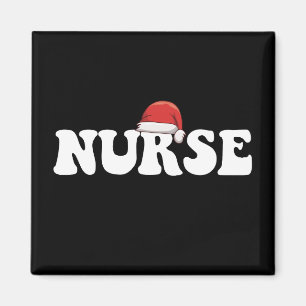 Nurse Santa Hat Christmas Nursing Magnet