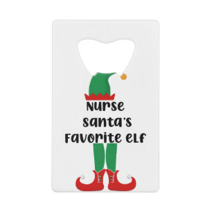 Nurse Santa's Favorite Elf Funny Nurse Christmas