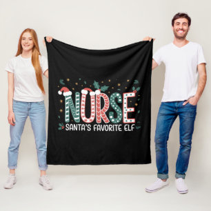 Nurse Santa's Favourite Elf Christmas Inspirationa Fleece Blanket