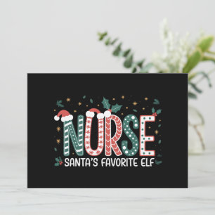Nurse Santa's Favourite Elf Christmas Inspirationa Invitation