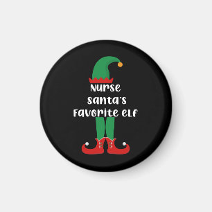 Nurse Santa's Favourite Elf Funny Nurse Christmas Magnet