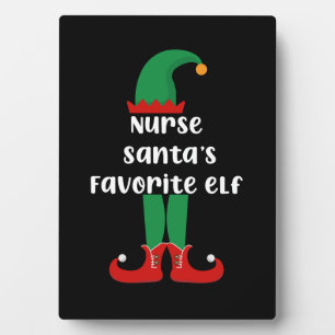 Nurse Santa's Favourite Elf Funny Nurse Christmas Plaque