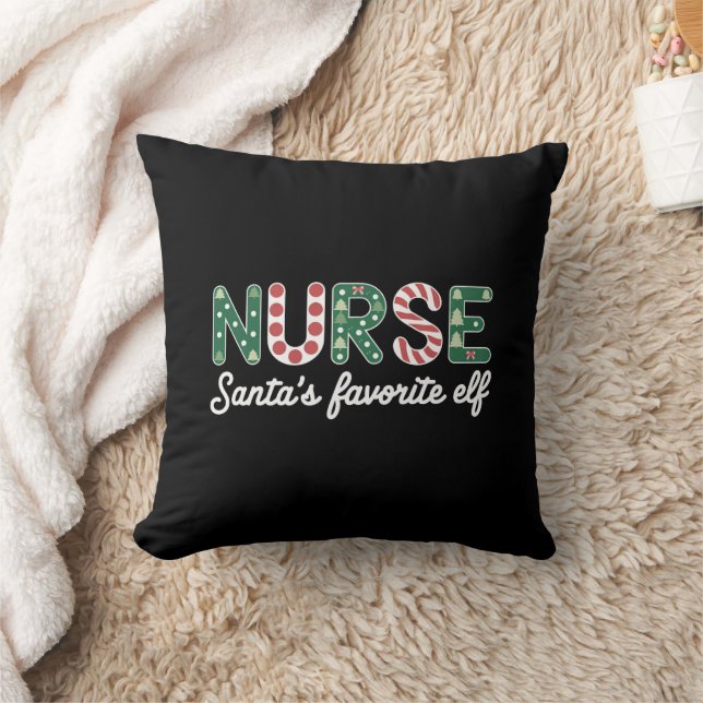 Nurse Santa's Favourite Elf Life Nurse Day Gifts  Cushion (Blanket)
