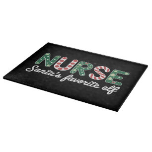 Nurse Santa's Favourite Elf Life Nurse Day Gifts Cutting Board