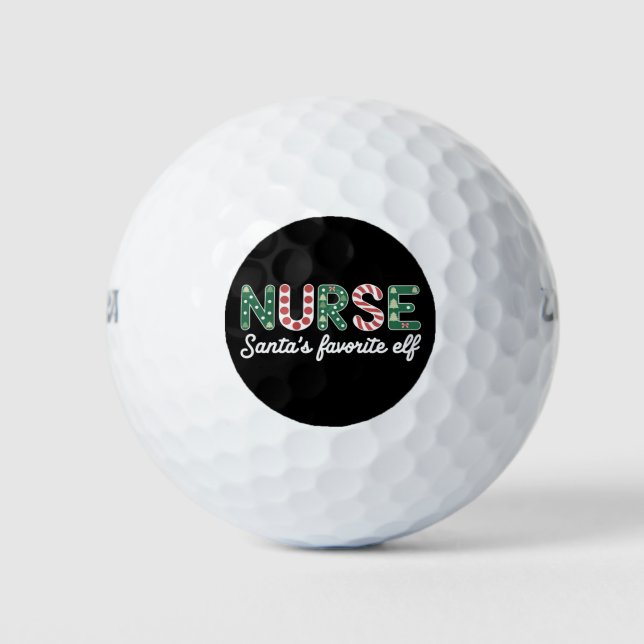Nurse Santa's Favourite Elf Life Nurse Day Gifts  Golf Balls (Front)