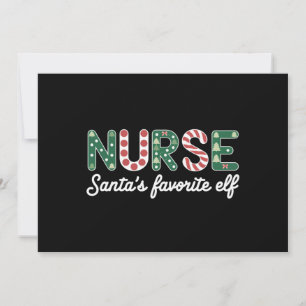 Nurse Santa's Favourite Elf Life Nurse Day Gifts Holiday Card