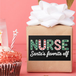 Nurse Santa's Favourite Elf Life Nurse Day Gifts Rectangular Sticker
