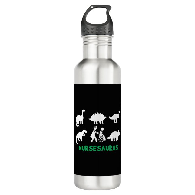 Nurse Saurus Dinosaurs 710 Ml Water Bottle (Front)