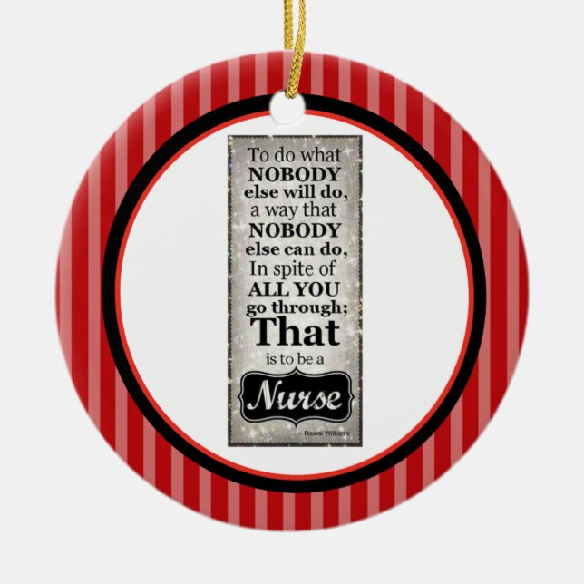 Nurse Saying Ornament (Front)