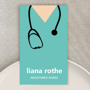 Nurse Scrubs and Stethoscope  Business Card
