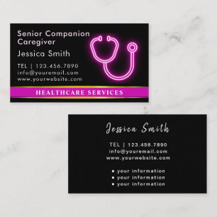Nurse Scrubs and Stethoscope Elegant Medical Business Card