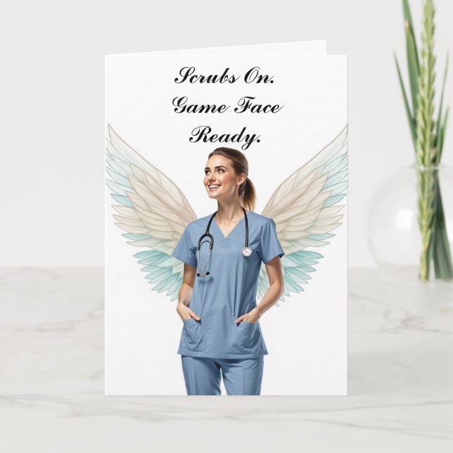 Nurse Scrubs On Card (Front)