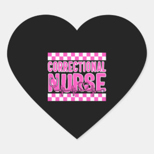 Nurse Shirt, Correctional Nurse Tee, RN Gift Heart Sticker