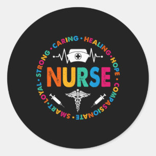 Nurse Shirt Funny Nursing Nurse Rn Lpn Np Classic Round Sticker