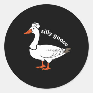 Nurse Silly Goose Cute Easter Bunny Easter Day Classic Round Sticker