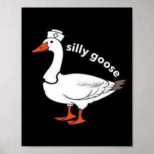 Nurse Silly Goose Cute Easter Bunny Easter Day Poster