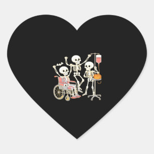 Nurse Skeleton Funny Halloween Healthcare Essentia Heart Sticker